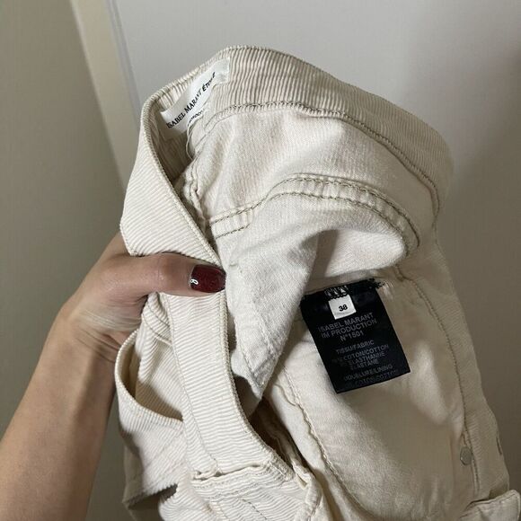 Isabel Marant Etoile Ivory corduroy slim straight pants size 38 - Picture 4 of 6